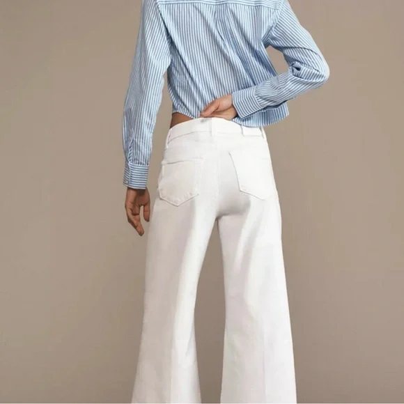 NWT Anthropologie PAIGE Anessa High Rise Wide Leg Ankle Jeans Size 23 White - Picture 3 of 16